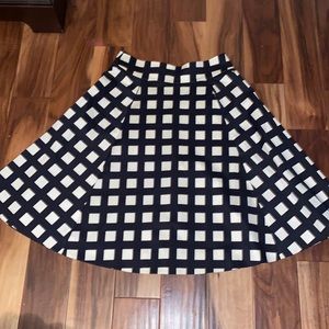kate spade Black and White A-Line Checkered Skirt